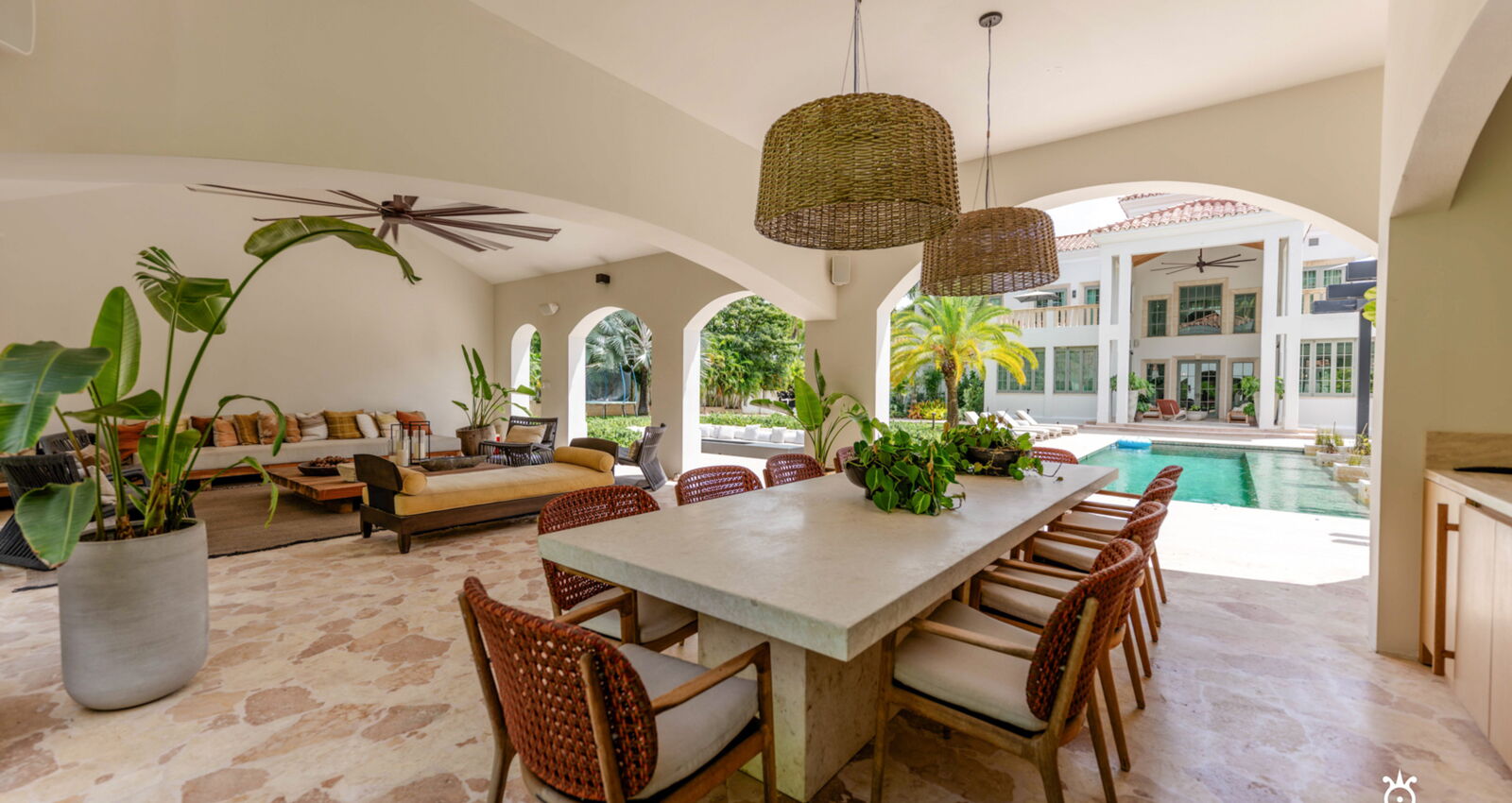 Outdoor Dining Area Luxury Estate